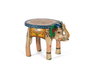GINER Y COLOMER Taburete de Madera de Mango Pintado a Mano Multicolor 35x48x35 cm